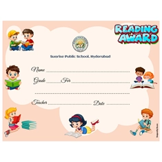 School Reading Award Certificate 8.5 × 11 (US Letter) | Use on Laser Printer